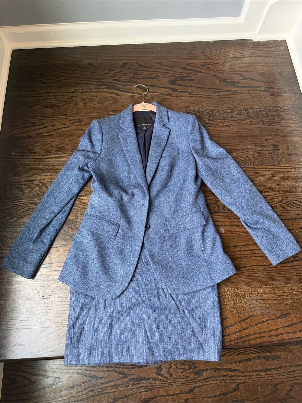 Banana Republic Blue Tailored Women's Blazer & Skirt Set